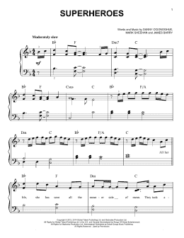 page one of Superheroes (Easy Piano)