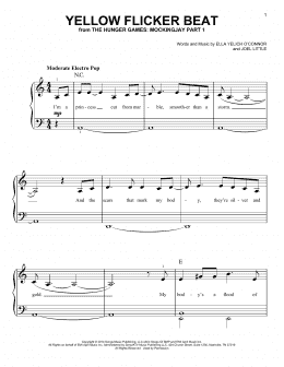 page one of Yellow Flicker Beat (Easy Piano)