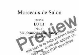 page one of Morceaux de Salon No. 4 Six Chansons Sans Paroles