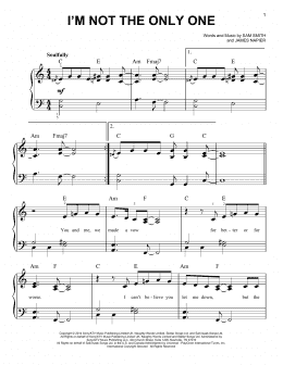 page one of I'm Not The Only One (Easy Piano)