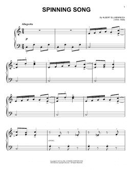 page one of Spinning Song (Easy Piano)