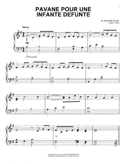 page one of Pavane Pour Une Infante Defunte (Very Easy Piano)