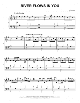 page one of River Flows In You (Very Easy Piano)