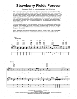 page one of Strawberry Fields Forever (Easy Ukulele Tab)