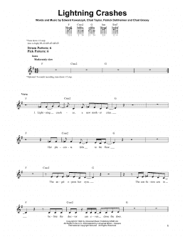 page one of Lightning Crashes (Easy Guitar)