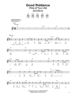 page one of Good Riddance (Time Of Your Life) (Easy Guitar)