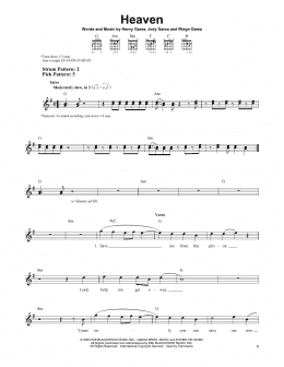 page one of Heaven (Easy Guitar)