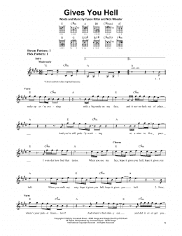page one of Gives You Hell (Easy Guitar)