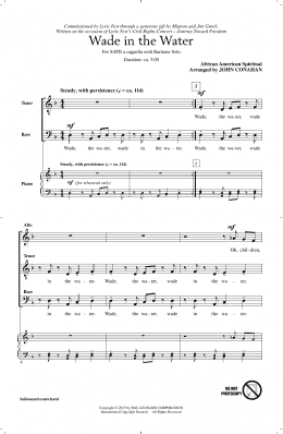 page one of Wade In The Water (SATB Choir)