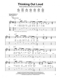 page one of Thinking Out Loud (Easy Guitar Tab)