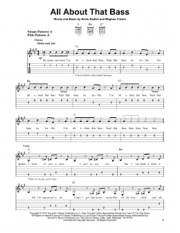 page one of All About That Bass (Easy Guitar Tab)