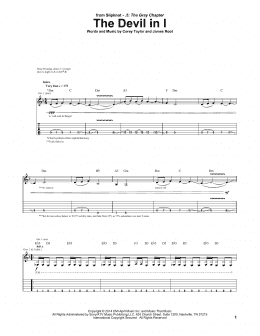 page one of The Devil In I (Guitar Tab)