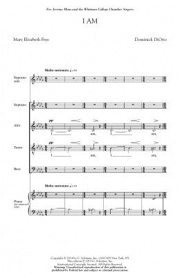 page one of I Am (SATB Choir)
