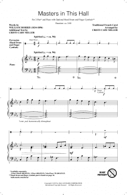 page one of Masters In This Hall (2-Part Choir)