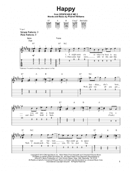 page one of Happy (Easy Guitar Tab)