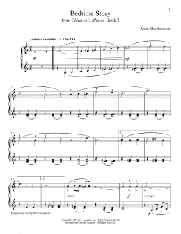 page one of Bedtime Story (Piano Solo)