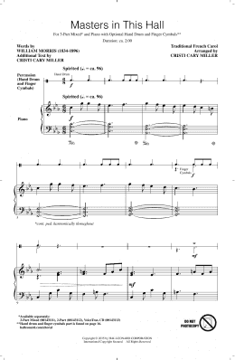 page one of Masters In This Hall (3-Part Mixed Choir)