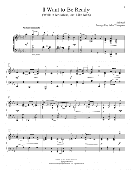 page one of I Want To Be Ready (Walk In Jerusalem, Jus' Like John) (Educational Piano)