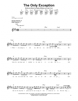 page one of The Only Exception (Easy Guitar)