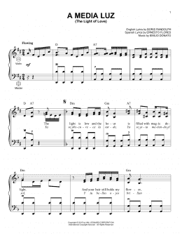 page one of A Media Luz (The Light Of Love) (Accordion)