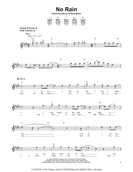 page one of No Rain (Easy Guitar)