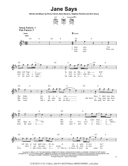 page one of Jane Says (Easy Guitar)