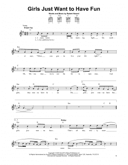 page one of Girls Just Want To Have Fun (Easy Guitar)