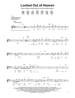page one of Locked Out Of Heaven (Easy Guitar)