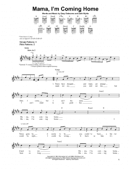 page one of Mama, I'm Coming Home (Easy Guitar)