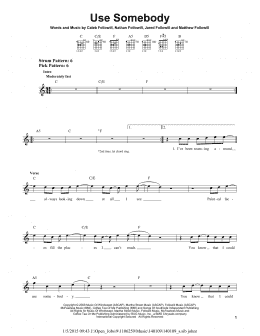 page one of Use Somebody (Easy Guitar)
