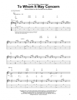 page one of To Whom It May Concern (Guitar Tab)
