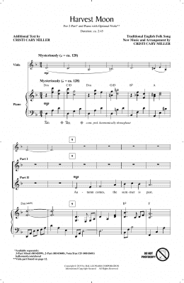 page one of Harvest Moon (2-Part Choir)