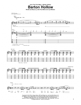 page one of Barton Hollow (Guitar Tab)