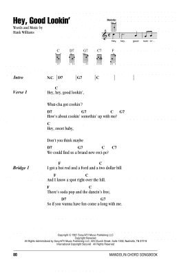 page one of Hey, Good Lookin' (Mandolin Chords/Lyrics)