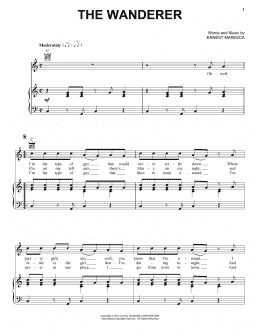 page one of The Wanderer (Piano, Vocal & Guitar Chords (Right-Hand Melody))