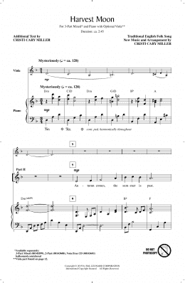 page one of Harvest Moon (3-Part Mixed Choir)