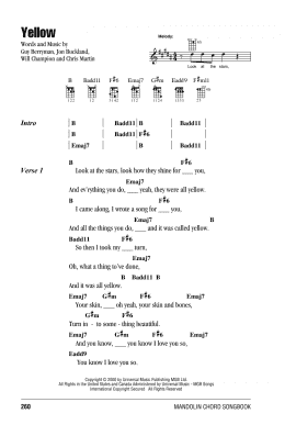 page one of Yellow (Mandolin Chords/Lyrics)