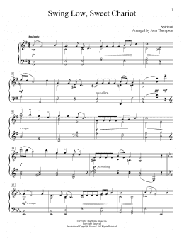 page one of Swing Low, Sweet Chariot (Educational Piano)