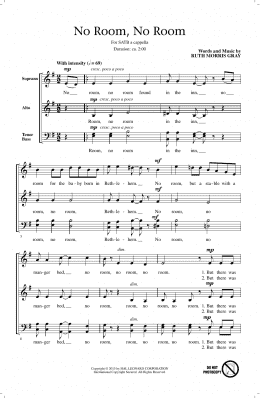 page one of No Room, No Room (SATB Choir)