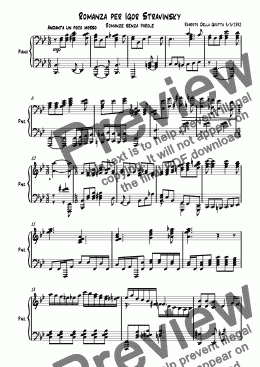 page one of Romanza per Igor Stravinsky