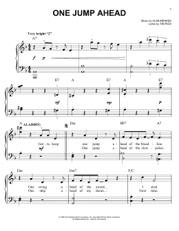 page one of One Jump Ahead (from Aladdin: The Broadway Musical) (Easy Piano)