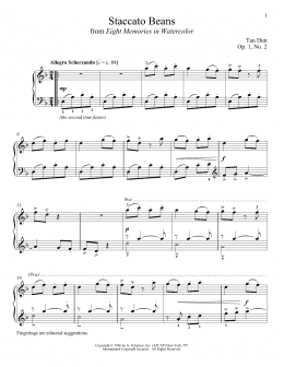 page one of Staccato Beans (arr. Richard Walters) (Piano Solo)