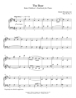 page one of The Bear (Piano Solo)