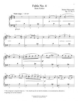 page one of Fable No. 4, Op. 21 (Piano Solo)