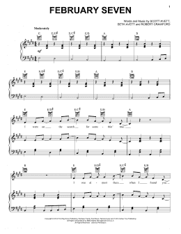 page one of February Seven (Piano, Vocal & Guitar Chords (Right-Hand Melody))