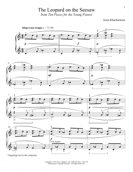 page one of The Leopard On The Seesaw (Piano Solo)