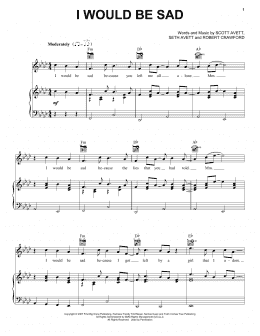 page one of I Would Be Sad (Piano, Vocal & Guitar Chords (Right-Hand Melody))