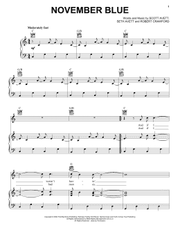 page one of November Blue (Piano, Vocal & Guitar Chords (Right-Hand Melody))