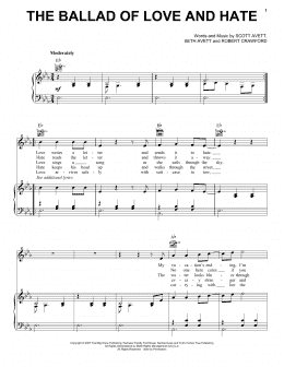 page one of The Ballad Of Love And Hate (Piano, Vocal & Guitar Chords (Right-Hand Melody))