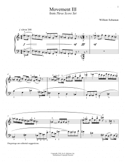 page one of Movement III (Piano Solo)